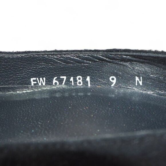 Stuart Weitzman Suede Peep Toe Heels Black / Red Women's 9N (Narrow) - Picture 9 of 12